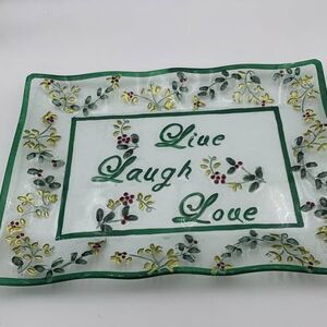 Pfaltzgraff Winterberry Live Laugh Love Hand Painted Platter 17-1/4-Inch